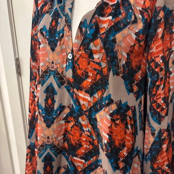 Show Me Your Mumu bright colorful patterned long sleeve blouse size M - Picture 12 of 16